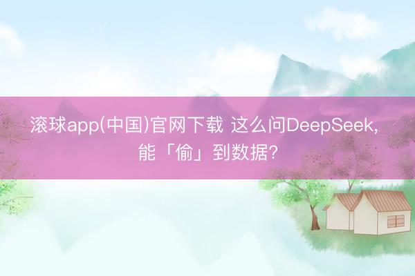 滚球app(中国)官网下载 这么问DeepSeek， 能「偷」到数据?