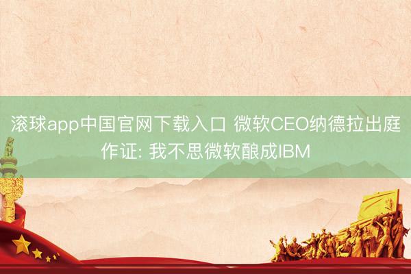 滚球app中国官网下载入口 微软CEO纳德拉出庭作证: 我不思微软酿成IBM