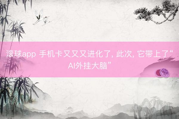 滚球app 手机卡又又又进化了, 此次, 它带上了“AI外挂大脑”