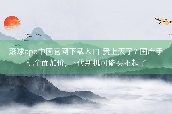 滚球app中国官网下载入口 贵上天了? 国产手机全面加价, 下代新机可能买不起了