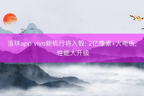 滚球app vivo新机行将入彀: 2亿像素+大电板， 性能大升级