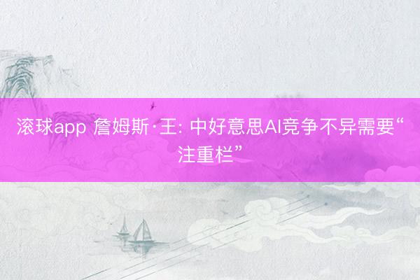 滚球app 詹姆斯·王: 中好意思AI竞争不异需要“注重栏”