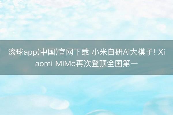 滚球app(中国)官网下载 小米自研AI大模子! Xiaomi MiMo再次登顶全国第一