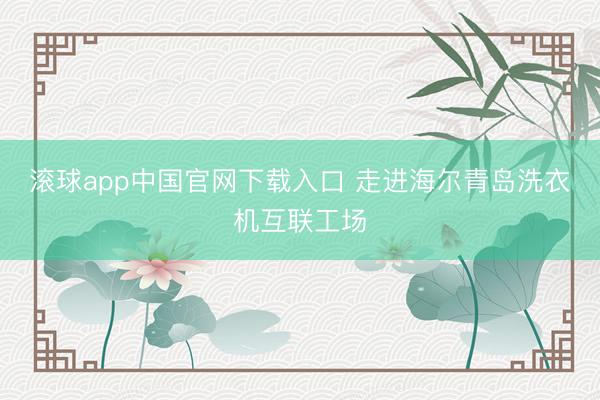 滚球app中国官网下载入口 走进海尔青岛洗衣机互联工场