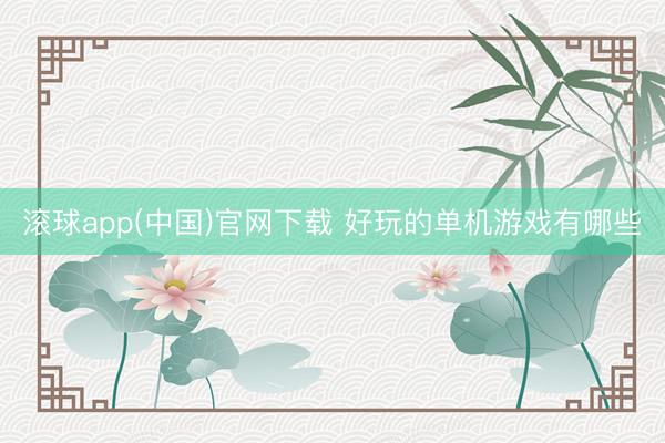 滚球app(中国)官网下载 好玩的单机游戏有哪些