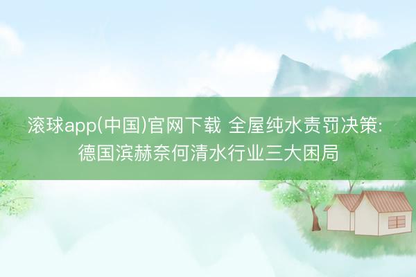 滚球app(中国)官网下载 全屋纯水责罚决策: 德国滨赫奈何清水行业三大困局