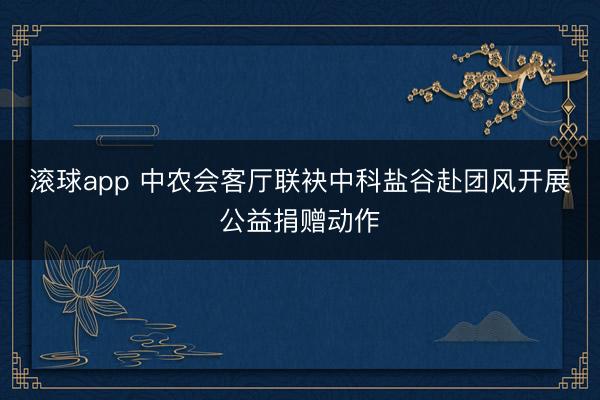 滚球app 中农会客厅联袂中科盐谷赴团风开展公益捐赠动作