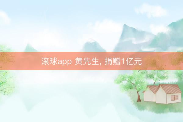 滚球app 黄先生， 捐赠1亿元