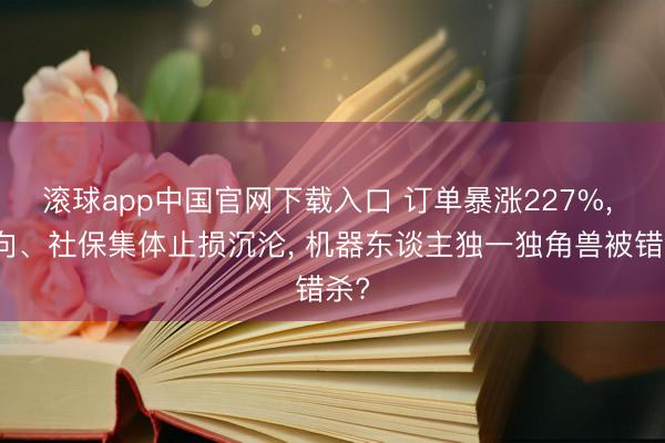 滚球app中国官网下载入口 订单暴涨227%, 北向、社保集体止损沉沦, 机器东谈主独一独角兽被错杀?