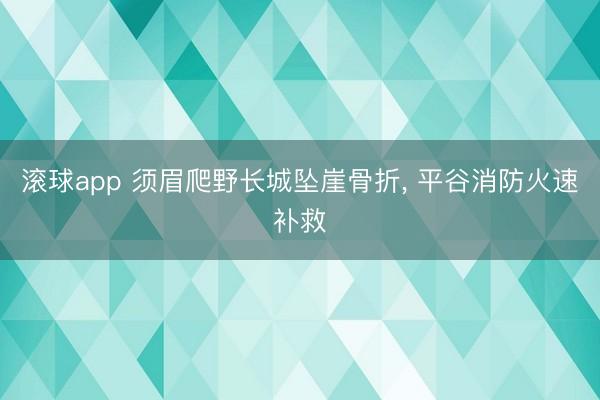 滚球app 须眉爬野长城坠崖骨折， 平谷消防火速补救