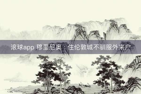 滚球app 穆里尼奥 : 住伦敦城不驯服外来户