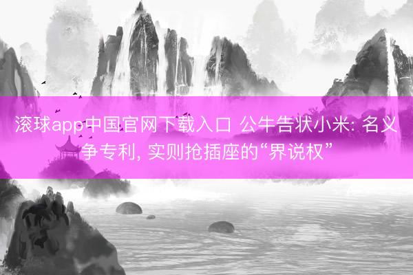 滚球app中国官网下载入口 公牛告状小米: 名义争专利， 实则抢插座的“界说权”
