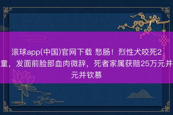 滚球app(中国)官网下载 愁肠!烈性犬咬死2岁女童,发面前脸部血肉微辞,死者家属获赔25万元并钦慕