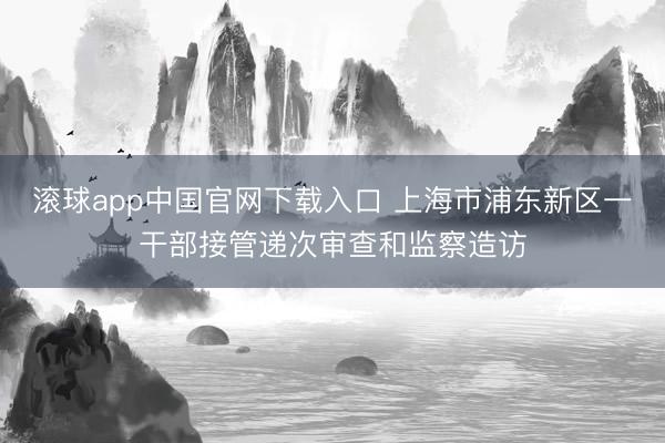 滚球app中国官网下载入口 上海市浦东新区一干部接管递次审查和监察造访