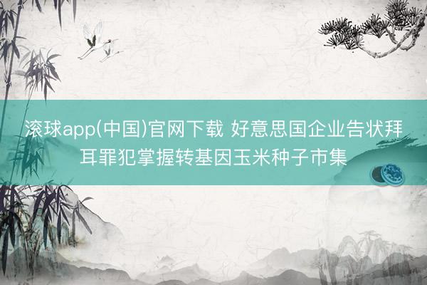 滚球app(中国)官网下载 好意思国企业告状拜耳罪犯掌握转基因玉米种子市集