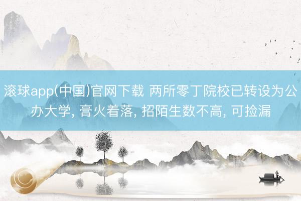 滚球app(中国)官网下载 两所零丁院校已转设为公办大学， 膏火着落， 招陌生数不高， 可捡漏