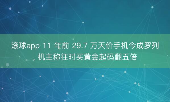 滚球app 11 年前 29.7 万天价手机今成罗列， 机主称往时买黄金起码翻五倍