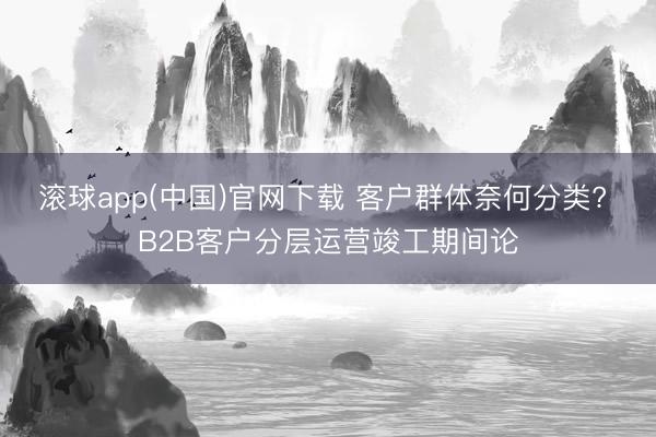 滚球app(中国)官网下载 客户群体奈何分类? B2B客户分层运营竣工期间论