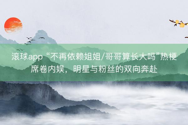 滚球app “不再依赖姐姐/哥哥算长大吗”热梗席卷内娱，明星与粉丝的双向奔赴