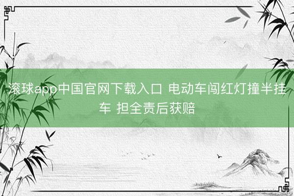 滚球app中国官网下载入口 电动车闯红灯撞半挂车 担全责后获赔