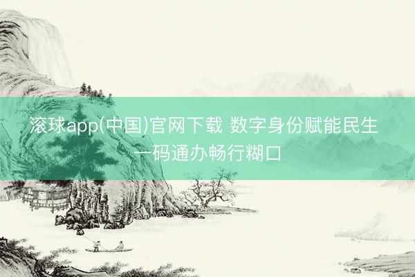 滚球app(中国)官网下载 数字身份赋能民生 一码通办畅行糊口
