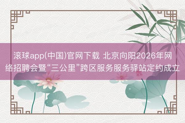 滚球app(中国)官网下载 北京向阳2026年网络招聘会暨“三公里”跨区服务服务驿站定约成立