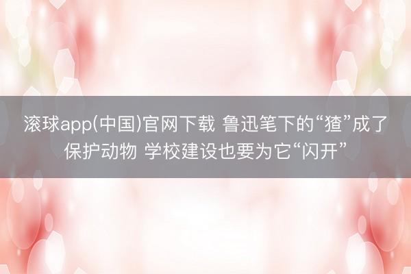 滚球app(中国)官网下载 鲁迅笔下的“猹”成了保护动物 学校建设也要为它“闪开”