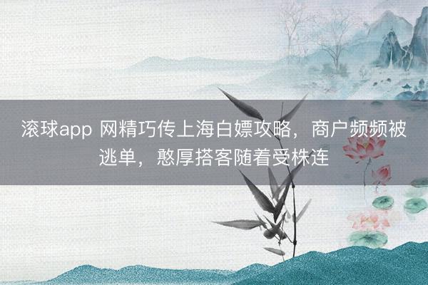 滚球app 网精巧传上海白嫖攻略，商户频频被逃单，憨厚搭客随着受株连